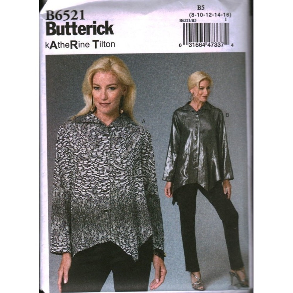 Butterick B6521 Katherine Tilton Misses Top Sewing Pattern Size 8-16 B5